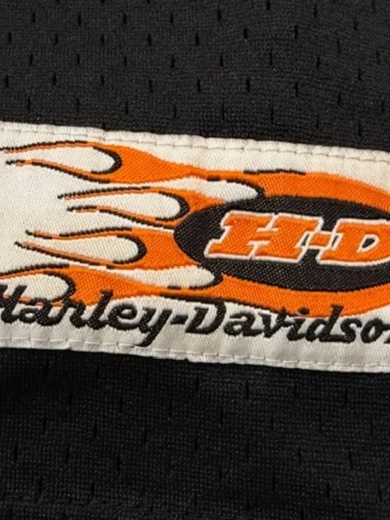 🏍️ VTG Harley-Davidson Mesh Basketball Jersey Tank Mens Large Biker Roeder Ohio - Picture 2 of 13